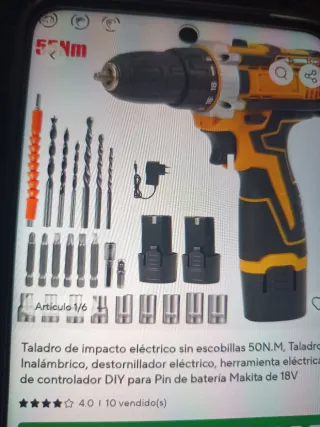 Taladro Atornillador Eléctrico con Accesorios