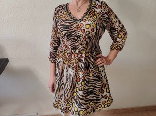 Vestido estampado animal print talla única