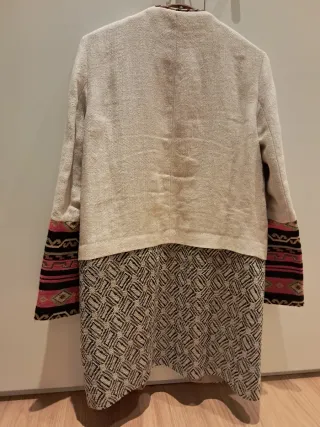 Abrigo Zara Beige Multicolor