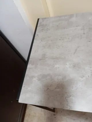 Mesa escritorio plegable Versa gris y negra