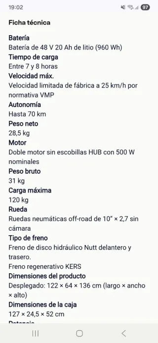 Patinete Eléctrico Segway Titan X2 Pro