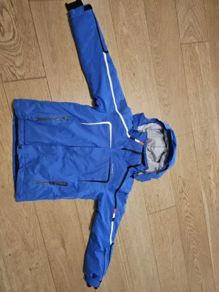 Tuta da neve bambino blu con bretelle