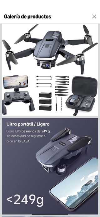 Dron NAFYRE GPS 4K HD 90 min vuelo