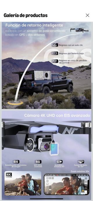 Dron NAFYRE GPS 4K HD 90 min vuelo