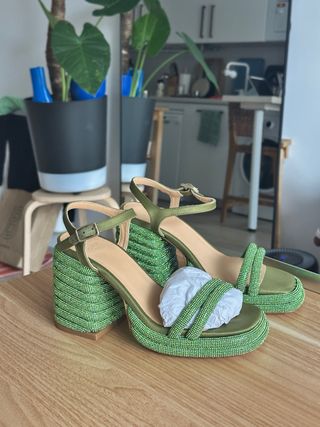 Sandalias Castañer Talla 36 Verdes Brillantes