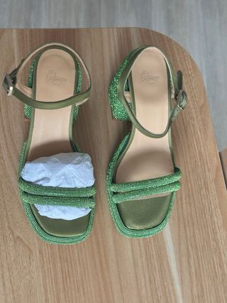 Sandalias Castañer Talla 36 Verdes Brillantes