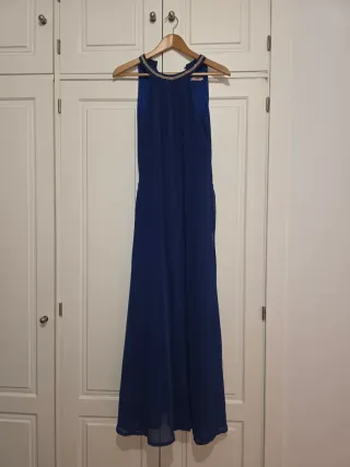 Vestido largo azul con pedrería talla M/L
