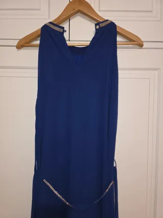 Vestido largo azul con pedrería talla M/L