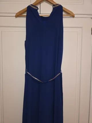 Vestido largo azul con pedrería talla M/L