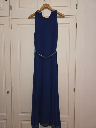 Vestido largo azul con pedrería talla M/L