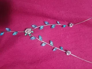 Conjunto collar y pendientes flor azul