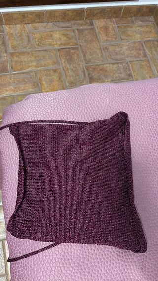 Top fiesta purpurina rosa talla S