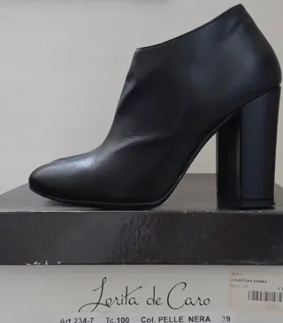 Lorita de Caro Tronchetti Pelle Nera Tg. 39
