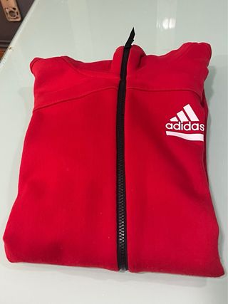 Sudadera Adidas Roja Cremallera Talla M