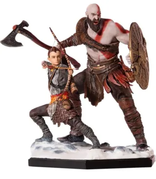 Statuetta doppia di God of War Kratos e Atreus