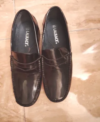 Mocasines LALIKAER Hombre Talla 43 Negro Charol