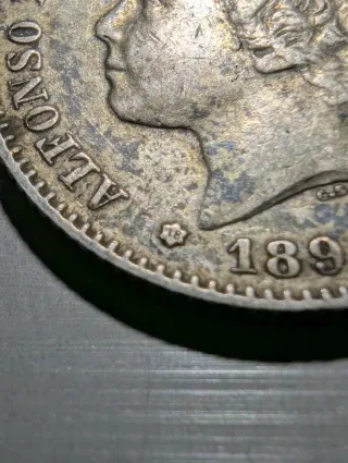 1 Peseta Alfonso XIII 1894 Plata