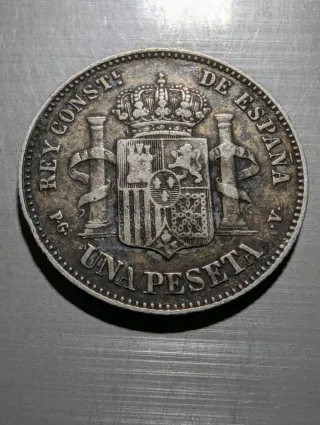 1 Peseta Alfonso XIII 1894 Plata