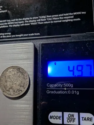 1 Peseta Alfonso XIII 1894 Plata