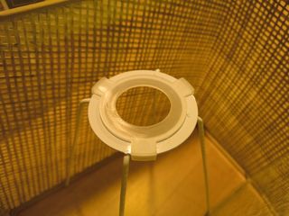 2 Pantallas Lámpara Velador Mimbre Beige/Dorado