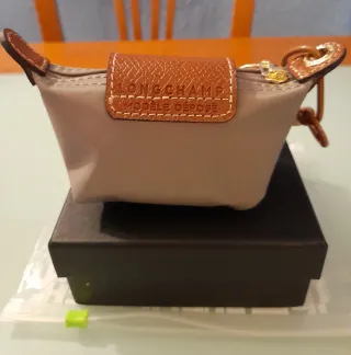 Monedero Longchamp Gris y Marrón