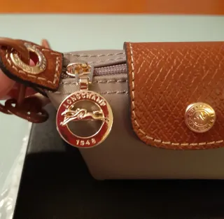 Monedero Longchamp Gris y Marrón