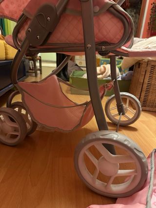 Carretto per bambole rosa