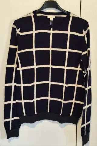 Maglione donna Gap blu e bianco a quadri