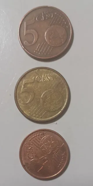 Moneta da 5 centesimi di euro con errore