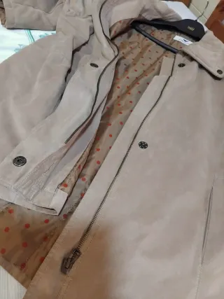 Chaquetón forrado mujer talla 48 beige