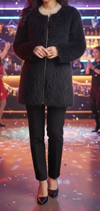 Chaquetón pelo negro