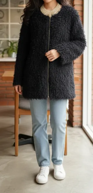 Chaquetón pelo negro