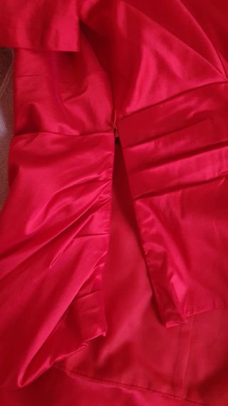 Blusa noche de seda roja con escote cruzado