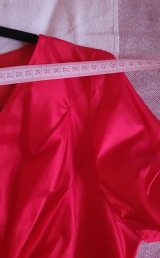 Blusa noche de seda roja con escote cruzado