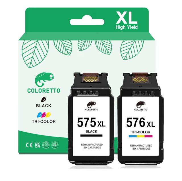 2 Cartucce d'Inchiostro COLORETTO 575XL 576XL