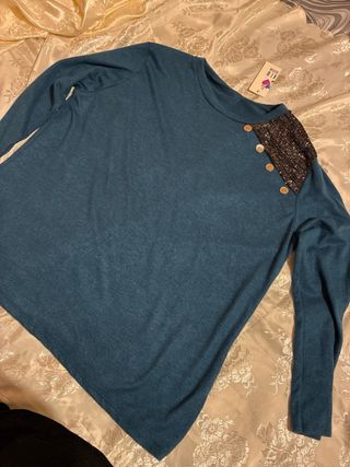 Maglia donna taglia unica con bottoni