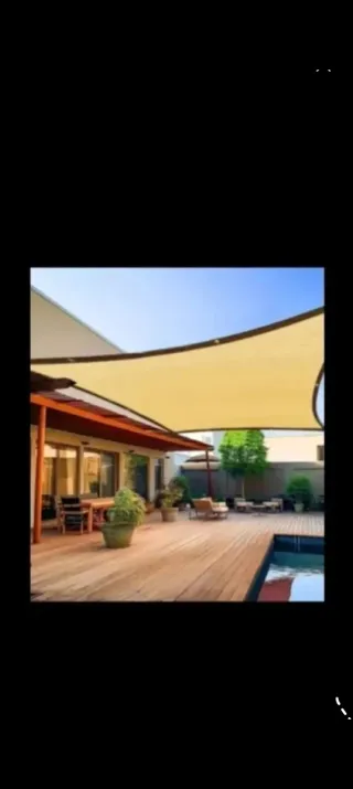 Toldo exterior beige de tela