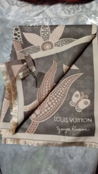 Phasmina de cachemir azul y dorado, precio unidad