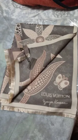 Phasmina de cachemir azul y dorado, precio unidad