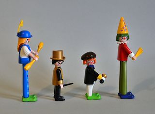 Playmobil Payasos Patas Largas y Presentador Circo
