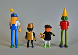 Playmobil Payasos Patas Largas y Presentador Circo