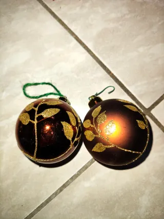 10 Palle Albero Natale Vetro Dorate