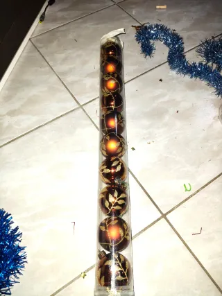 10 Palle Albero Natale Vetro Dorate