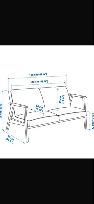 Sofá IKEA Ekenäset Gris Madera