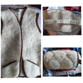 Kit Lana Virgen: Chaleco, Lumbar y Rulo