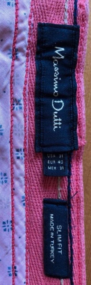 Pantalón Massimo Dutti Slim Fit Talla M Rojo