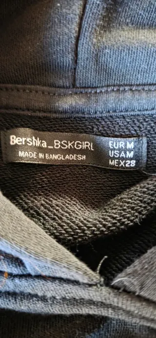 Sudadera corta negra mujer