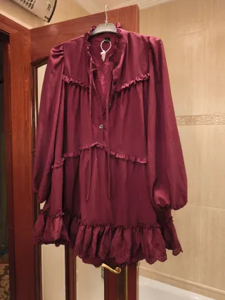 Vestido burdeos L nuevo sin estrenar