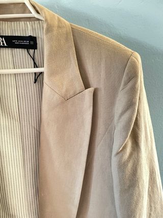 Blazer Zara Lino Beige