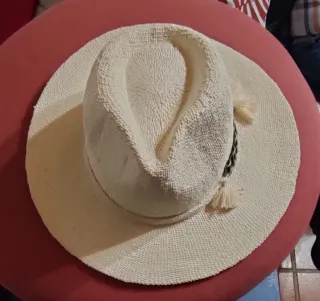 Sombrero beige con detalle plateado